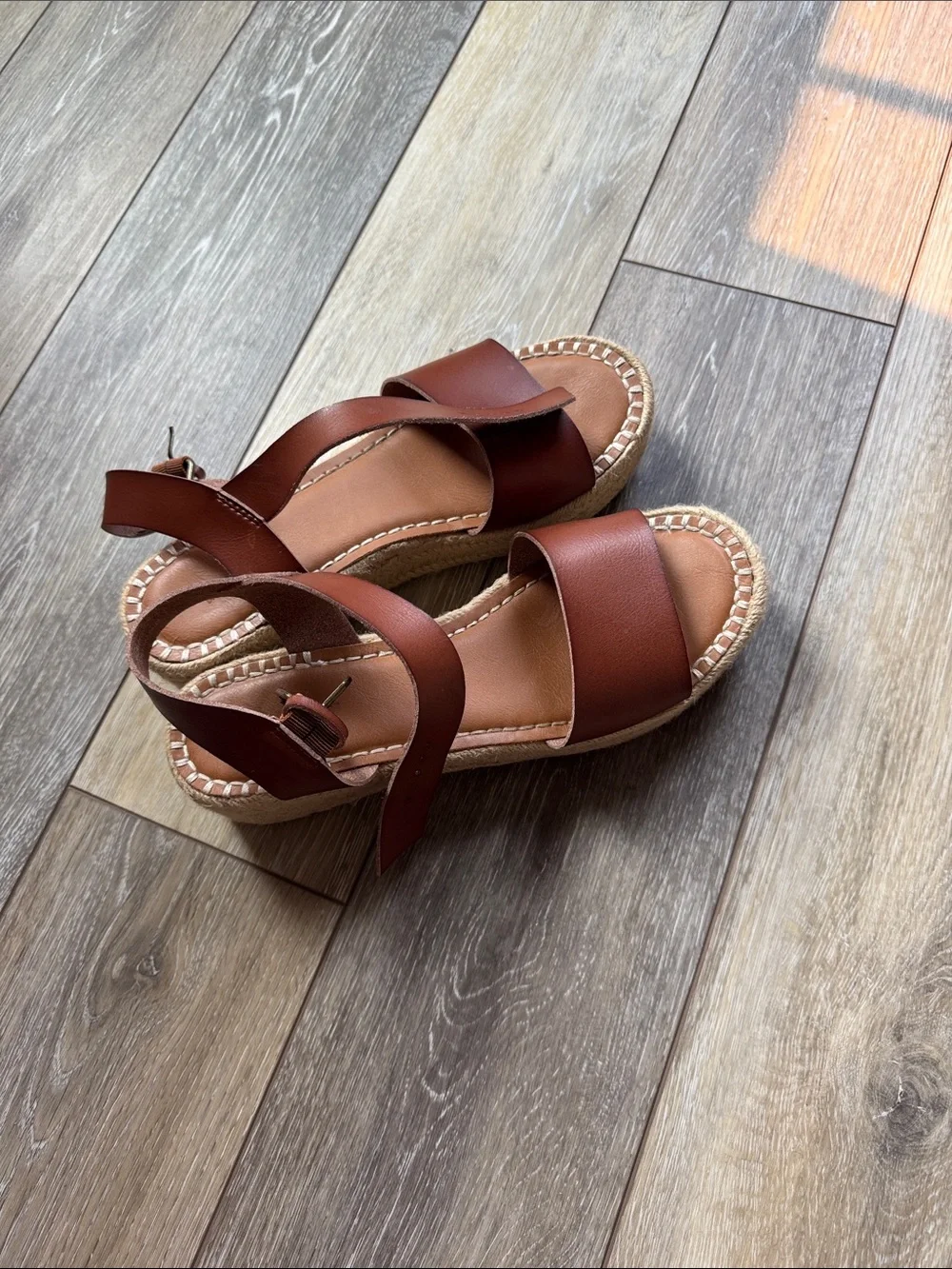 Universal Thread Brown Espadrille Wedge Sandals